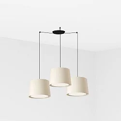 pendant luminaire CONGA 3 flames E27 IP20, black matt, white 