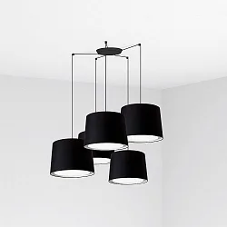 pendant luminaire CONGA 5 flames E27 IP20, black matt 