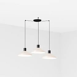 pendant luminaire KOMBO 3 flames E27 IP20, beige, black matt 
