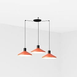 pendant luminaire KOMBO 3 flames E27 IP20, black matt, terracotta 