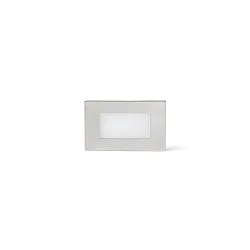 Outdoor LED Wand-Einbauleuchte GRON, IP65, 10.5 x 6.5cm, 220-240V AC, 1W 3000K 114lm, schaltbar, Nickel satiniert / opal