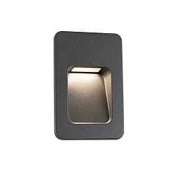 Outdoor LED Wand-Einbauleuchte NASE RCT, IP44, 9 x 13.5cm, 220-240V AC, 3W 3000K 84lm 120°, schaltbar, dunkelgrau