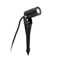 Outdoor LED Strahler BALDER, mit Pfahl, 3W, 3000K, IP67, schwarz matt