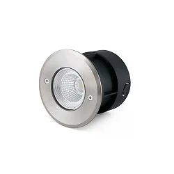 Outdoor LED Boden-Einbauleuchte SURIA 120, IP67 IK08, Ø 12cm, 100-240V AC, befahrbar bis 1t, Edelstahl, 3W 3000K 210lm 60°