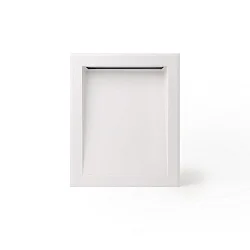 Outdoor LED Wand-Einbauleuchte SOUN 193, IP65, 23.8 x 19.3cm, 100-240V AC, 8W 3000K 630lm 120°, Aluminium / Glas, weiß matt