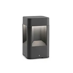 LED Sockelleuchte NAYA 200, IP54, 20cm, eckig 8W 3000K, 2-fach indirekt, schaltbar, dunkelgrau