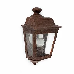 Outdoor Wandleuchte ARGOT Laternenstil, E27, IP44, rostbraun