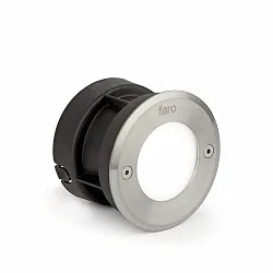 Outdoor LED Boden-Einbauleuchte 18 R, IP67 IK08, rund, Ø 10cm, 100-240V AC, 3W 3000K 160lm , Edelstahl / PC opal