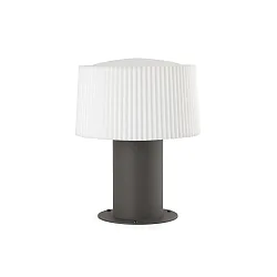 Outdoor Tischleuchte MUFFIN 259 1xE27, IP44, 100-240V, dunkelgrau, opal