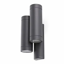 outdoor wall luminaire STEPS 4 flames GU10 IP44, dark grey 