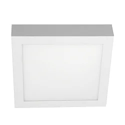 LED Aufbau-Downlight, flach, eckig, 22,5cm, 120°, 15W, 3000/4000/6500K, 1800lm, IP54, IK05, UGR<19, weiß
