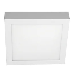LED Aufbau-Downlight, flach, eckig, 29,5cm, 120°, 20W, 3000/4000/6500K, 2400lm, IP54, IK05, UGR<19, weiß