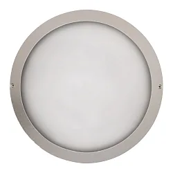LED Außenwandleuchte Ø27cm, IP65, 8W, 4000K, 1000lm, rund, Abdeckung opal, silber