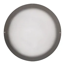 LED Außenwandleuchte Ø27cm, IP65, 10W, 4000K, 1200lm, rund, Abdeckung opal, anthrazit