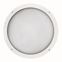 LED Außenwandleuchte Ø39,5cm, IP65, 16W, 3000K, 2300lm, rund, Abdeckung opal, weiß