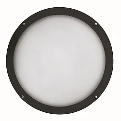 LED Außenwandleuchte Ø39,5cm, IP65, 16W, 3000K, 2300lm, rund, Abdeckung opal, schwarz