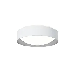 LED Wand-/Deckenleuchte PREMIUM ARCHITEKTUR, Ø 30,8cm, 18W, 4000K, 2100lm, IP40, IK02, TRIAC, weiß/metallgrau