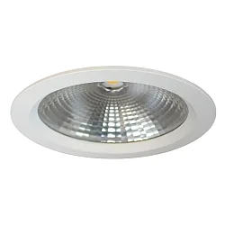 LED Einbau-Downlight, IP44 IK07, Ø24.2cm, max. 1050mA (exkl. BG), rund, dimmbar, weiß / Glas klar, 37W 4000K 4800lm 70°