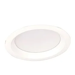 Outdoor LED Einbau-Downlight, IP65 IK08, rund, Ø 23cm, rückversetzt, 30W 4000K 2600lm 95°, opal, DALI dimmbar, weiß