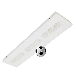 LED Einbauleuchte, 124,5cm, 90°, 110W, 4000K, 14900lm, CRI 80, ballwurfsicher, Linsenoptik, IP40, weiß, DALI dimmbar