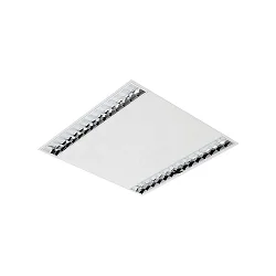 LED Einlege-/Einbau-Rasterleuchte, IP20, 62x62cm, 2 Raster, UGR <19, DALI dimmbar, weiß, 37W 4000K 4000lm