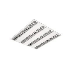 LED Einlege-/Einbau-Rasterleuchte, IP20, 62x62cm, 4 Raster, UGR <19, DALI dimmbar, weiß, 66W 4000K 6400lm