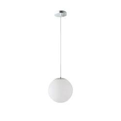 LED Kugelpendelleuchte, Ø40cm, 355°, 52W, IK01, IP40, DALI dimmbar, Glas weiß, 3000K, 7000lm, Baldachin weiß
