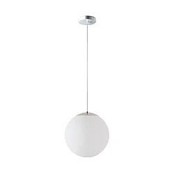 LED Kugelpendelleuchte, Ø50cm, 355°, 58W, IK01, IP40, DALI dimmbar, Glas weiß, 3000K, 7800lm, Baldachin weiß