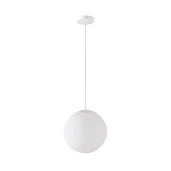 LED Kugelpendelleuchte, Ø50cm, 355°, 58W, IK01, IP40, DALI dimmbar, Glas weiß, 4000K, 8200lm, Baldachin weiß