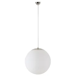 LED Kugelpendelleuchte, Ø60cm, 355°, 48W, IK01, IP40, schaltbar, Glas weiß, 4000K, 6300lm, Baldachin chrom