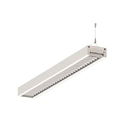 LED Lichtband Pendel-Rasterleuchte, IP20, direkt / indirekt, UGR <19, DALI dimmbar, weiß, Mitte, 141cm, 49W 3000K 6400lm