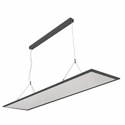 LED Office-Pendelleuchte, direkt /  indirekt, 124.5cm, 65W 4000K 8200lm, UGR<19, Mikroprisma, ohne Baldachin + BG, schwarz