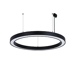 LED-Pendel-Ringleuchte, IP40 IK06, direkt, Ø 80cm, DALI2, 53W 3000/4000/6500K, UGR<19, dimmbar, schwarz