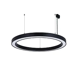 pendant luminaire Ø 62CM CCT Switch, direct / indirect, UGR < 19, multipower, ring shape IP40, black 