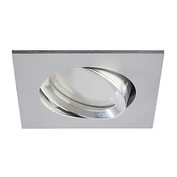 LED Einbau-Downlight, IP20, eckig, 8.3 x 8.3cm, GU10 (inkl.), 30° schwenkbar, 7W 4000K 600lm 45°, chrom