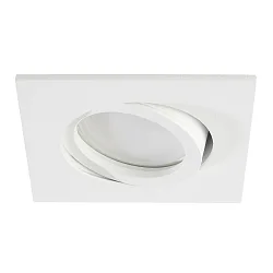 LED Einbau-Downlight, IP20, eckig, 8.3 x 8.3cm, GU10 (inkl.), 30° schwenkbar, 5W 4000K 500lm 45°, weiß