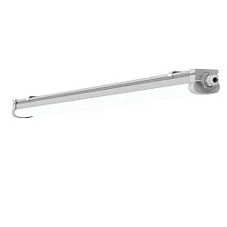LED Feuchtraum-Wannenleuchte, IP66 IK08, Schnellmontage, durchverdrahtet, schaltbar, grau, 120cm, 36W 4000K 5000lm