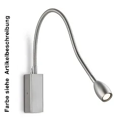 LED Flexarm-Wandleuchte BANU, Aufbau, 2.6W 2700K, CRi >90, mit Micro-Schalter, Messing matt
