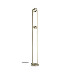 LED Stehleuchte WEGA-S, 4-flammig, rund, 48W, 2200-3000K, 5096lm, IP20, dimmbar, Effekt bronze