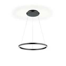 LED Pendelleuchte SVEA-L60, Up/Down, Ø 60cm, 33W 2700K, CRi >90, mit Gestensteuerung, höhenverstellbar, schwarz