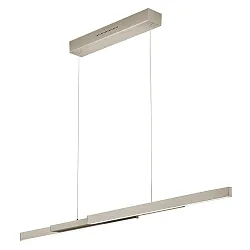 LED Pendelleuchte LARA-L205, Up/Down, ausziehbar 107-205cm, 60W 2700K, mit Gestensteuerung, höhenverstellbar, Mattnickel