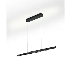LED Pendelleuchte LARA-L205, Up/Down, ausziehbar 107-205cm, 60W 2700K, mit Gestensteuerung, höhenverstellbar, Schwarz