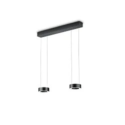 LED Pendelleuchte ZERA-2, 2-flammig, 4x 12W, 2200-3000K, 5096lm, IP20, dimmbar, Prismenabdeckung, schwarz