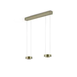 LED Pendelleuchte ZERA-2, 2-flammig, 4x 12W, 2200-3000K, 5096lm, IP20, dimmbar, Acrylabdeckung weiß, Effekt bronze