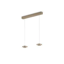 LED Pendelleuchte DAJA-2, 2-flammig, rund, 24W, 2200-3000K, 2548lm, IP20, dimmbar, sand metallic