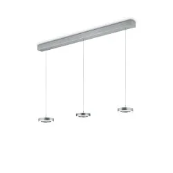 LED Pendelleuchte DAJA-3, 3-flammig, rund, 36W, 2200-3000K, 3822lm, IP20, dimmbar, nickel matt