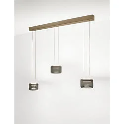 LED Pendelleuchte SIDRA-3, 6-flammig, rund, 75W, 2200-3000K, 7722lm, IP20, dimmbar, Effekt bronze
