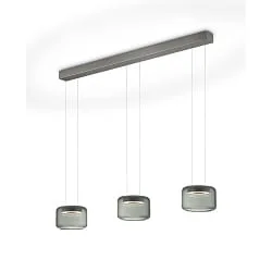LED Pendelleuchte SIDRA-3, 6-flammig, rund, 75W, 2200-3000K, 7722lm, IP20, dimmbar, Graphit anthrazit