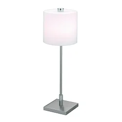 Tischleuchte 586, inkl. G9 LED 5W 2900K 480lm, Glas opal matt weiß, Mattnickel