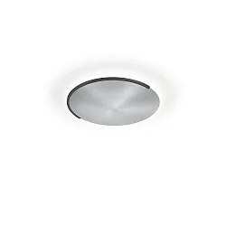LED Deckenleuchte ASTRA-40, 1-flammig, rund, 39W, 2700K, 4338lm, IP20, dimmbar, nickel matt, Applikation schwarz metallic